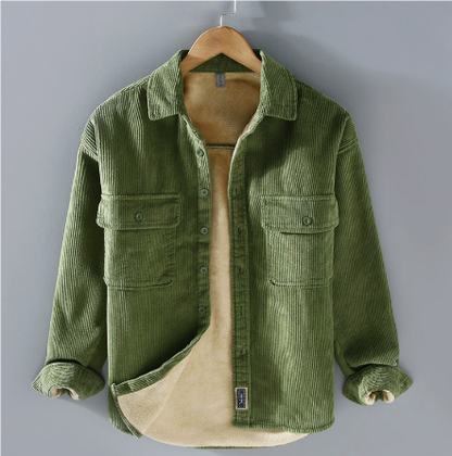 Herren Cordjacke Bequem Grün