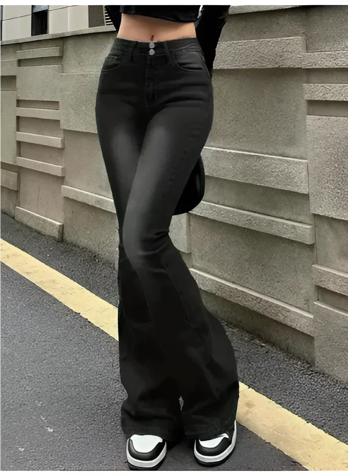 Schlanke Damen-Jeans Hochgeschnitten Slimfit