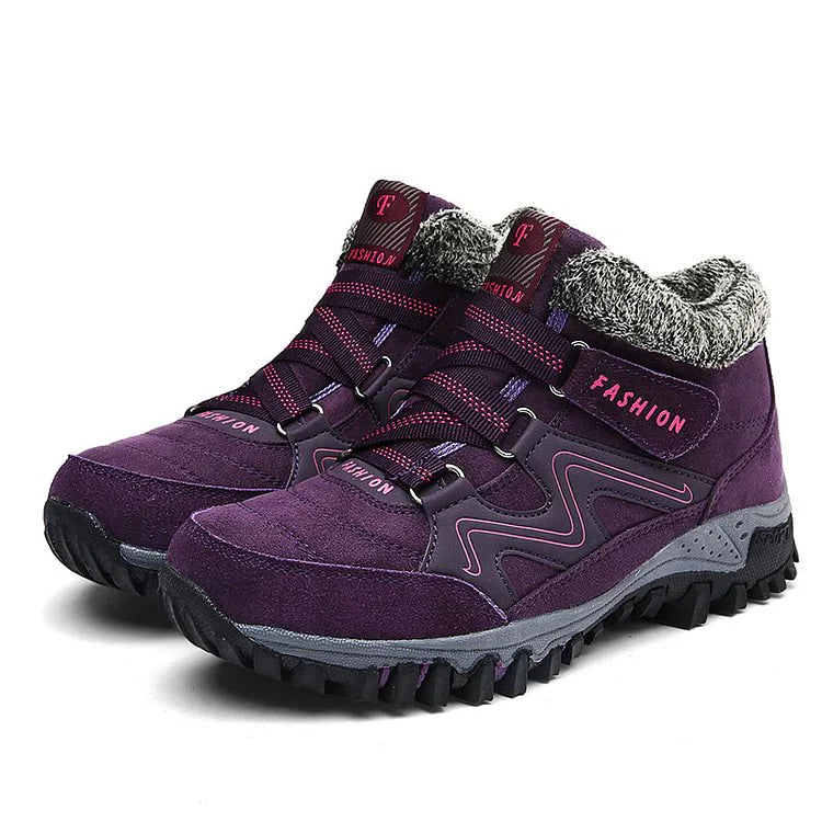 Damen Winterstiefel Leder Plattform Stilettos