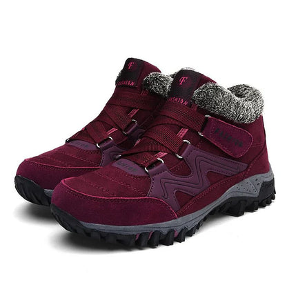 Damen Winterstiefel Leder Plattform Stilettos