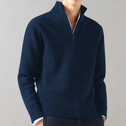 Herren Strickpullover Halbzipper Modern Fit
