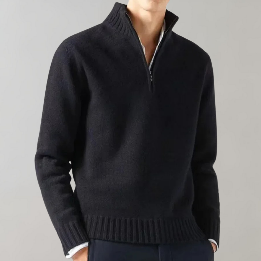 Herren Strickpullover Halbzipper Modern Fit