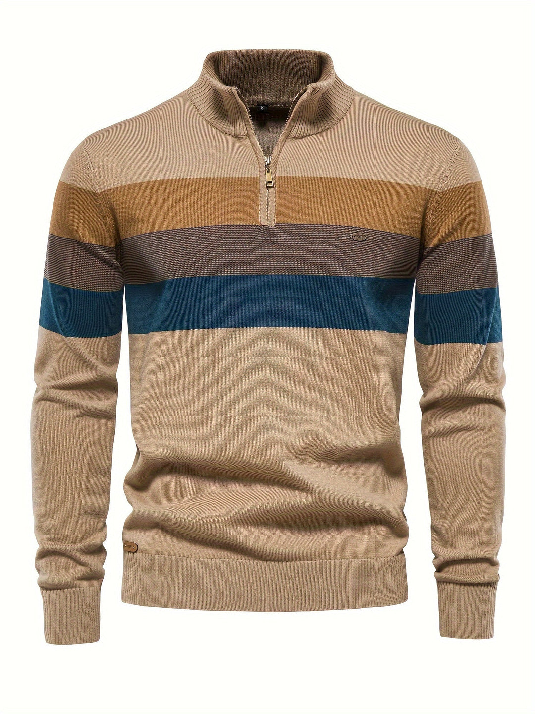 Herren Pullover Halbzipper Strick
