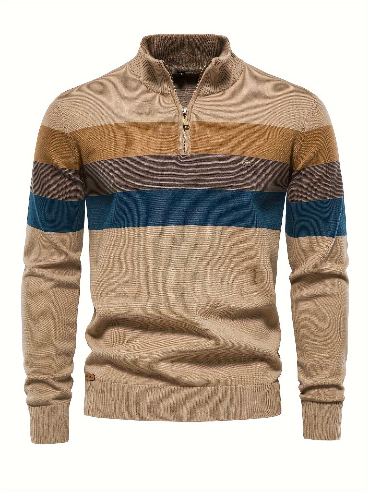 Herren Pullover Halbzipper Strick