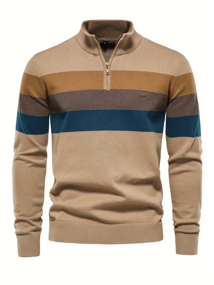 Herren Pullover Halbzipper Strick