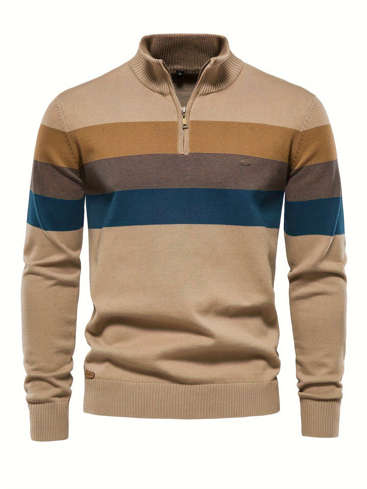 Herren Pullover Halbzipper Strick