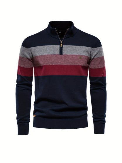 Herren Pullover Halbzipper Strick