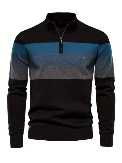 Herren Pullover Halbzipper Strick