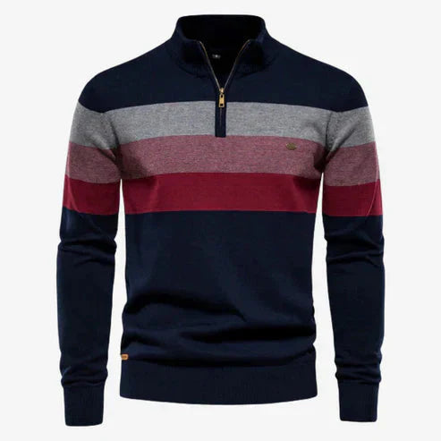 Herren Pullover Langarm Stehkragen Strick