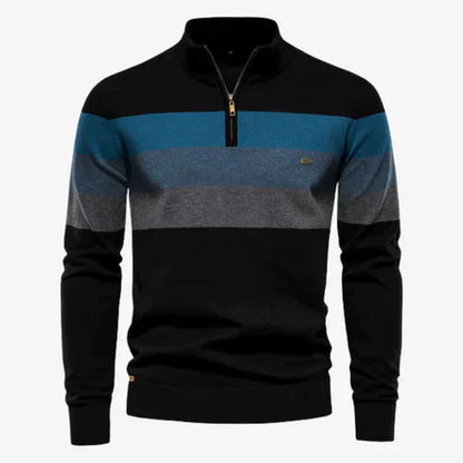 Herren Pullover Langarm Stehkragen Strick - IdealeKleiden