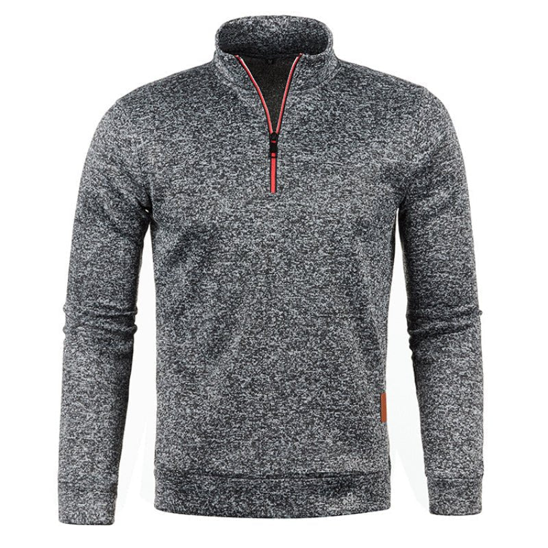 Herren Sweatshirt Langarm Zip Kragen
