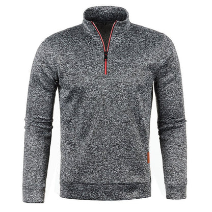 Herren Sweatshirt Langarm Zip Kragen