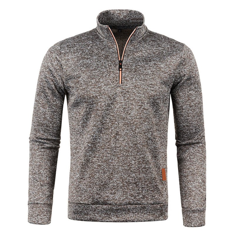 Herren Sweatshirt Langarm Zip Kragen