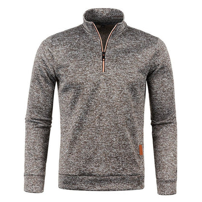 Herren Sweatshirt Langarm Zip Kragen