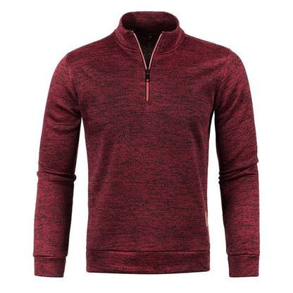 Herren Sweatshirt Langarm Zip Kragen