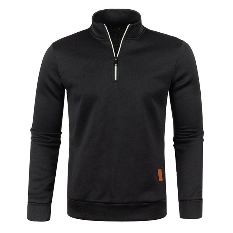 Herren Sweatshirt Langarm Zip Kragen - IdealeKleiden