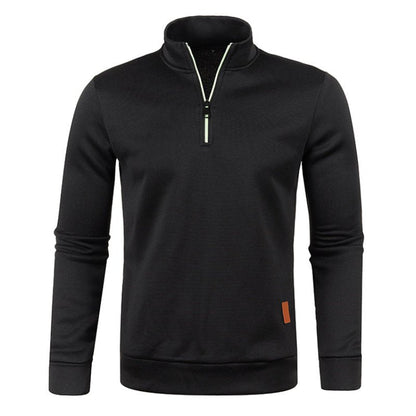 Herren Sweatshirt Langarm Zip Kragen - IdealeKleiden