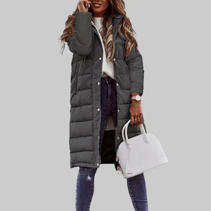 Warme Winterjacke Damen Kapuze Lang