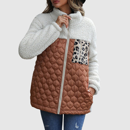 Gemütliche Fleece-Jacke Oversized Fellbesatz Design