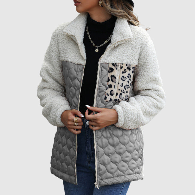 Gemütliche Fleece-Jacke Oversized Fellbesatz Design