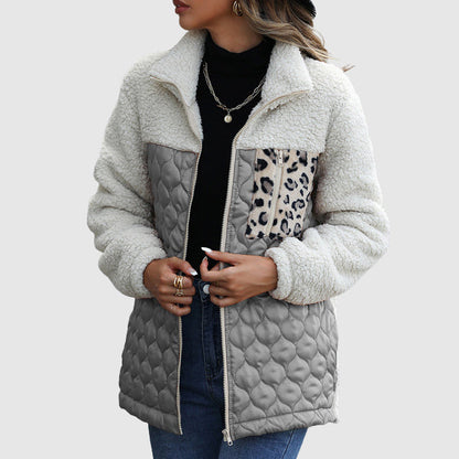 Gemütliche Fleece-Jacke Oversized Fellbesatz Design