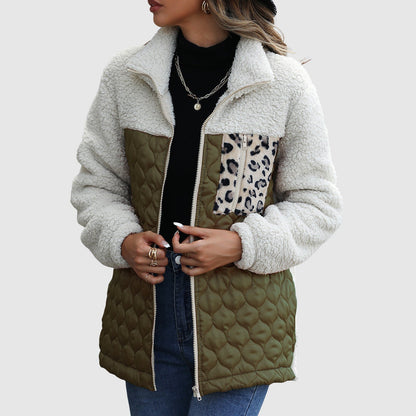 Gemütliche Fleece-Jacke Oversized Fellbesatz Design
