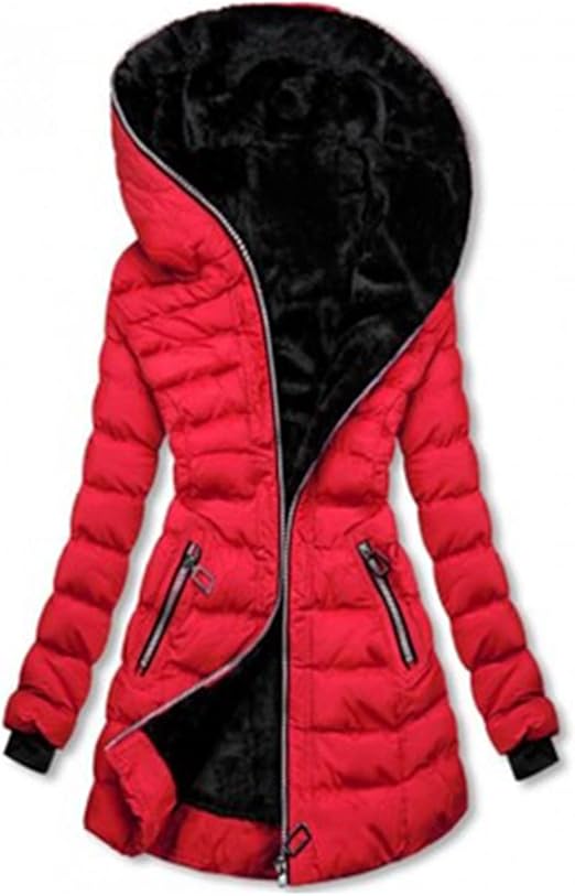 Warmes Winterkleid | Gefütterte Kapuzenjacke Damen