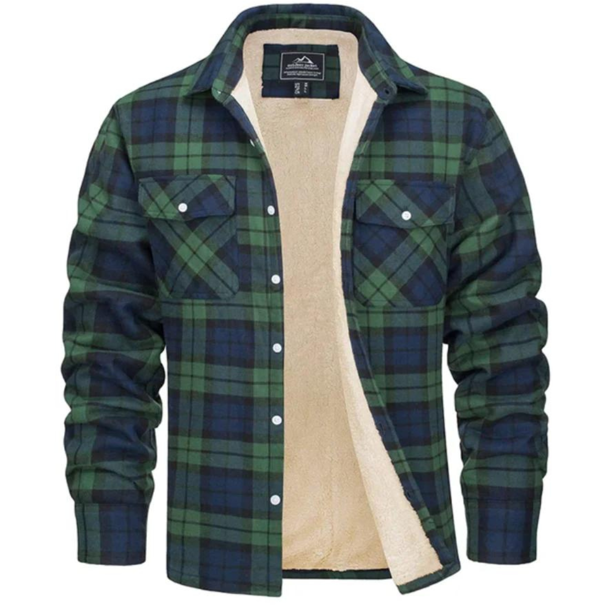 Herren Flanell Hemdenjacke Sherpa Futter Warm