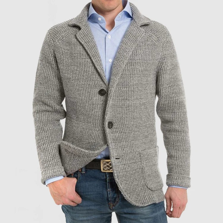 Herren Strickjacke Modern Zweiknopf Design