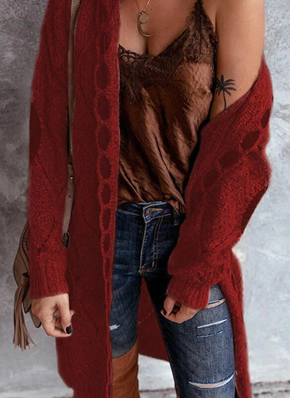 Elegante Strickjacke Lang & Damenstil