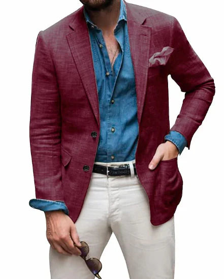 Herren Leinenblazer Elegant Hochzeit