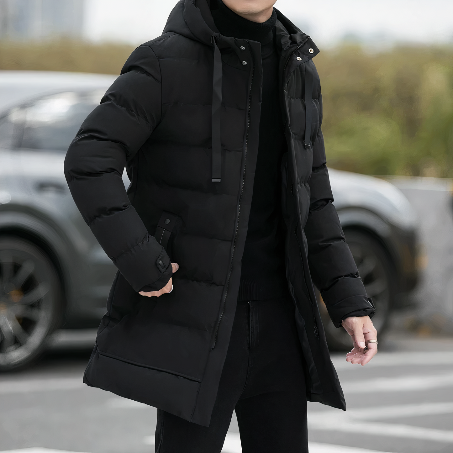 Herren Parka Warm Kapuze