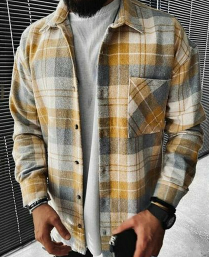 Herren Hemd Kariert Modern Schnitt