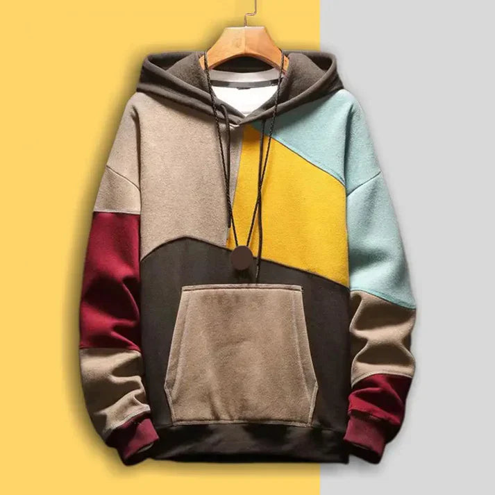 Modischer Farbblock Hoodie Trendy Style - IdealeKleiden