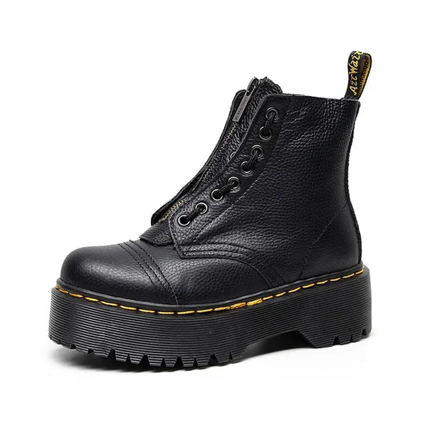 Modische Lederstiefel Damen