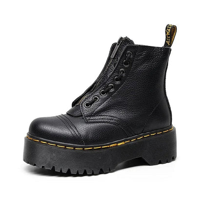 Modische Lederstiefel Damen
