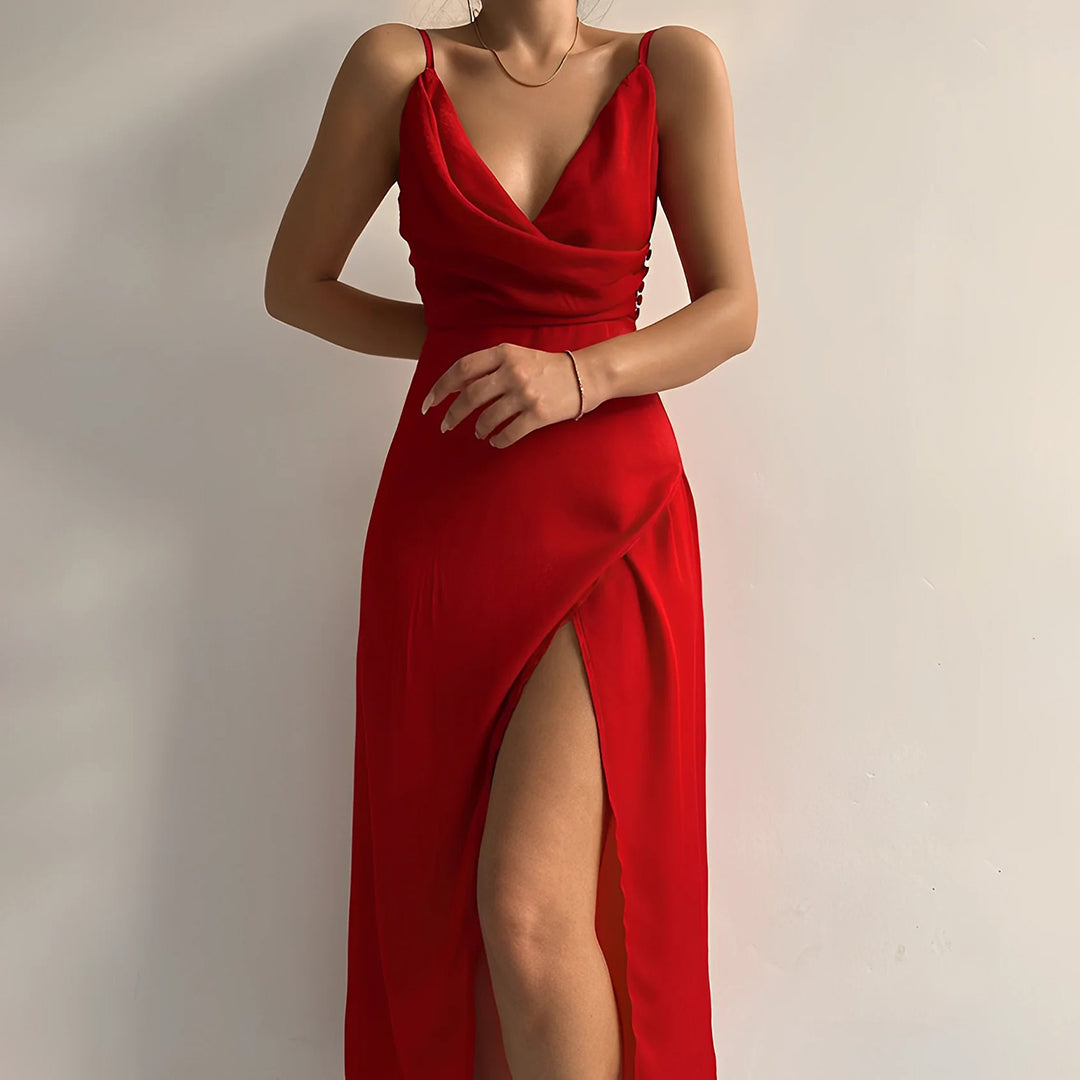 Sommerkleid Ibiza Stil Satin Elegant