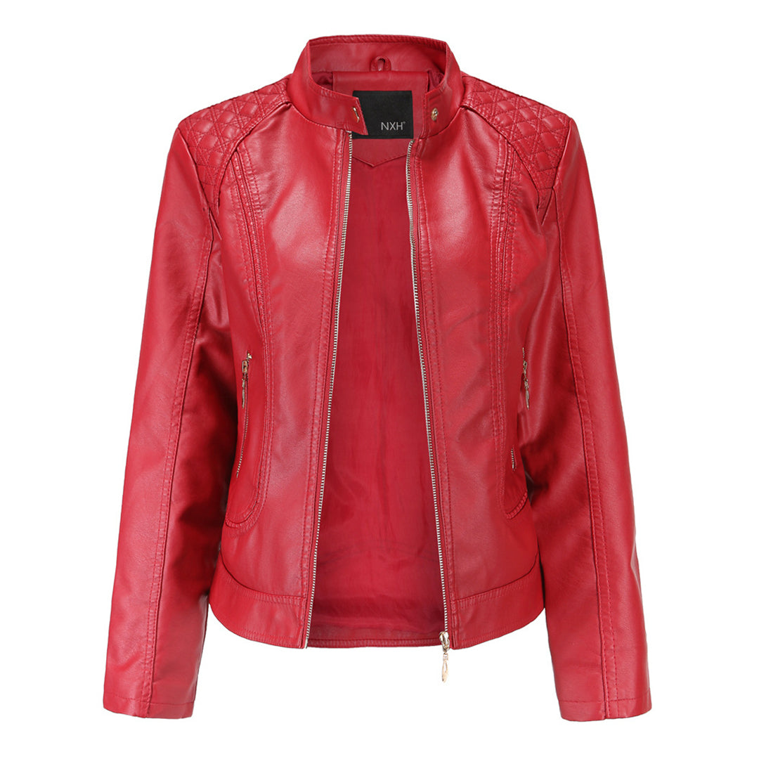Elegante Lederjacke Damen Schwarz Lederschutz