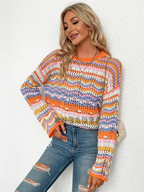 Modische Strickpullover Damen Oversized