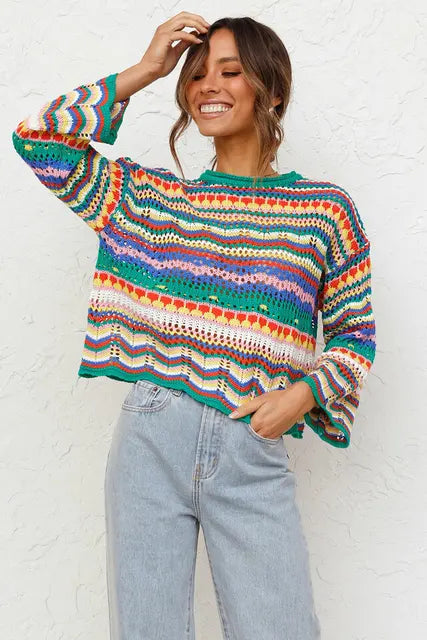 Modische Strickpullover Damen Oversized