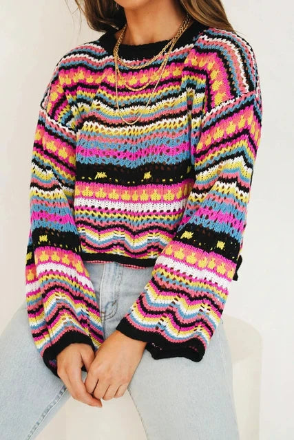 Modische Strickpullover Damen Oversized