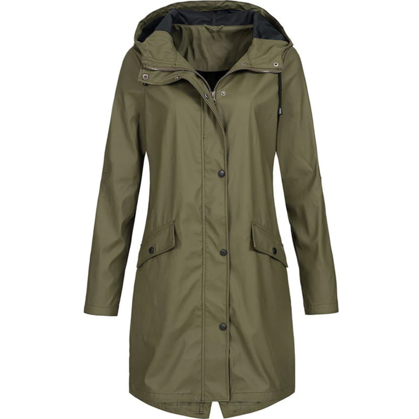 Wasserfester Damen Regenmantel Lang
