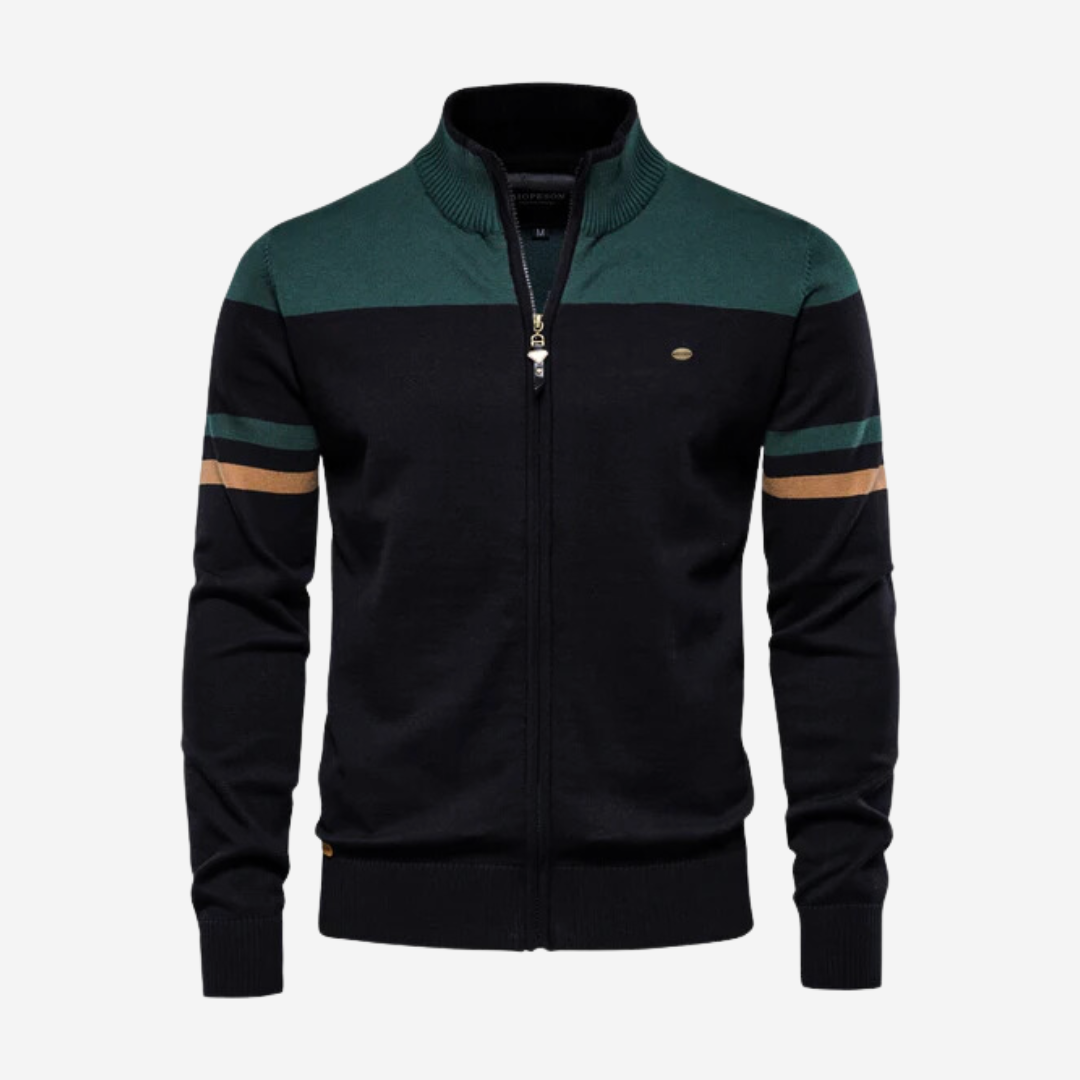 Reißverschluss Pullover Herren Lässig Strick
