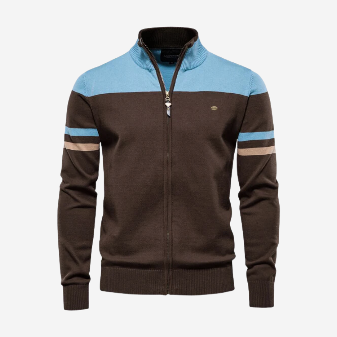 Reißverschluss Pullover Herren Lässig Strick