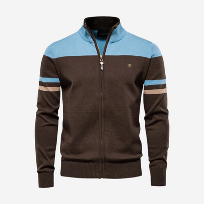 Reißverschluss Pullover Herren Lässig Strick