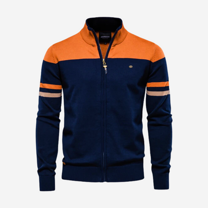 Reißverschluss Pullover Herren Lässig Strick - IdealeKleiden