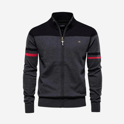 Reißverschluss Pullover Herren Lässig Strick