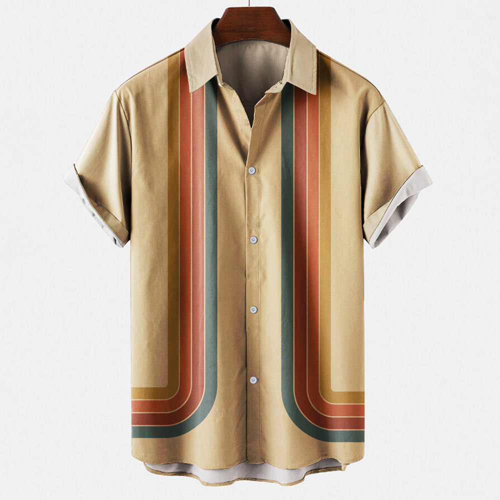 Männer Kurzarm Hemd Retro Style