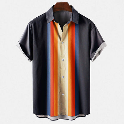 Männer Kurzarm Hemd Retro Style