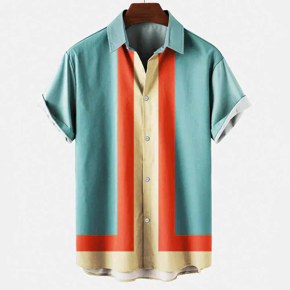 Männer Kurzarm Hemd Retro Style
